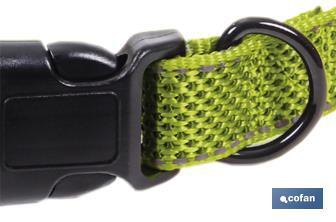 Reflective dog collar | Green | Size: S or M - Cofan