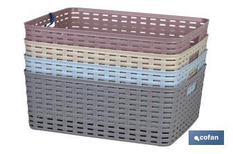 Cesta multiuso | Capacità: 12 L | Dimensioni: 36 x 28 x 13,5 cm | Vari colori | Cesta portaoggetti | Organizer - Cofan