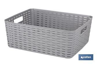 Cesta multiuso | Capacità: 12 L | Dimensioni: 36 x 28 x 13,5 cm | Vari colori | Cesta portaoggetti | Organizer - Cofan