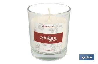 Scented candle | Vegetable wax | Aroma of red fruits | Cotton wick - Cofan