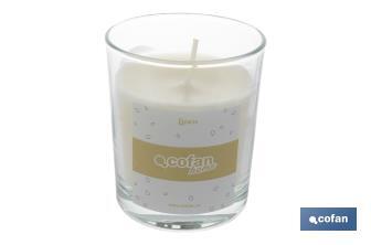 Vela aromática de cera vegetal | Aroma a lino | Mecha de algodón - Cofan