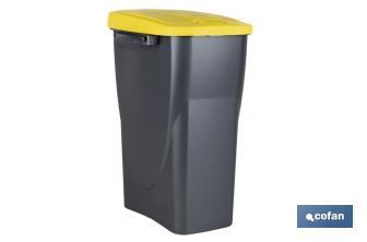 Poubelle jaune pour recycler du plastique et des emballages | Trois dimensions et capacités différentes - Cofan