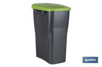 Cubo de basura verde para reciclar materiales de vidrio | Tres medidas y capacidades diferentes - Cofan