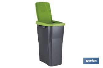 Green recycling bin | Suitable for recycling glass materials | Available in three different capacities and sizes - Cofan