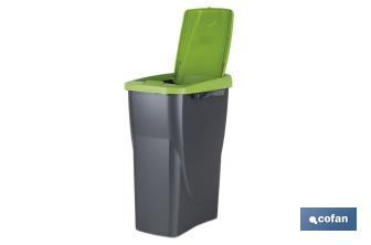 Caixote do lixo verde para reciclar resíduos orgânicos e | Três medidas e capacidades diferentes - Cofan