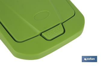 Cubo de basura verde para reciclar materiales de vidrio | Tres medidas y capacidades diferentes - Cofan