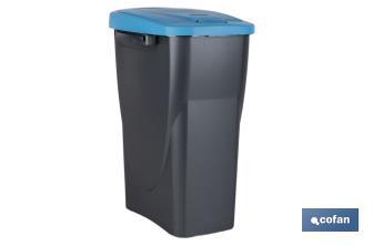 Blue recycling bin | Suitable for recycling paper and cardboard | Available in three different capacities and sizes - Cofan