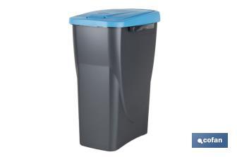 Caixote do lixo azul para reciclar materiais de papel e cartão | Três medidas e capacidades diferentes - Cofan