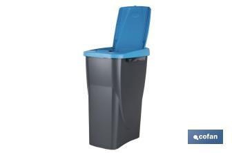 Poubelle bleue pour recycler les matériaux en papier et carton | Trois dimensions et capacités différentes - Cofan