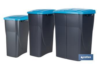 Poubelle bleue pour recycler les matériaux en papier et carton | Trois dimensions et capacités différentes - Cofan
