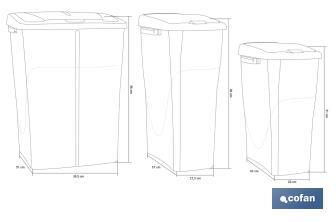 Secchio della spazzatura blu per riciclare carta e cartone | Tre misure e capacità diverse - Cofan