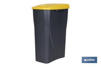 Cubo de basura amarillo para reciclar plásticos y envases | Tres medidas y capacidades diferentes - Cofan