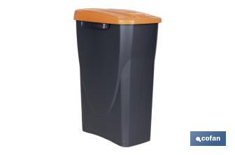 Orange recycling bin | Suitable for recycling organic waste | Available in three different capacities and sizes - Cofan