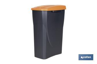 Cubo de basura naranja para reciclar residuos orgánicos | Tres medidas y capacidades diferentes - Cofan