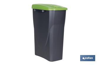 Cubo de basura verde para reciclar materiales de vidrio | Tres medidas y capacidades diferentes - Cofan