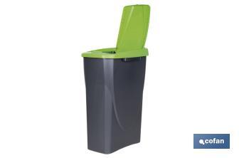 Cubo de basura verde para reciclar materiales de vidrio | Tres medidas y capacidades diferentes - Cofan