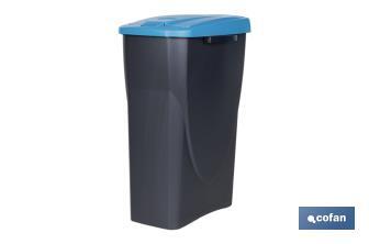 Cubo de basura azul para reciclar materiales de papel y cartón | Tres medidas y capacidades diferentes - Cofan