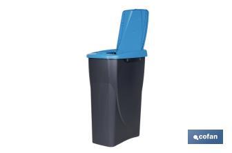 Caixote do lixo azul para reciclar materiais de papel e cartão | Três medidas e capacidades diferentes - Cofan