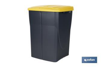 Caixote do lixo amarelo para reciclar plásticos e embalagens | Três medidas e capacidades diferentes - Cofan