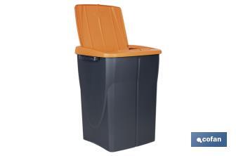 Orange recycling bin | Suitable for recycling organic waste | Available in three different capacities and sizes - Cofan