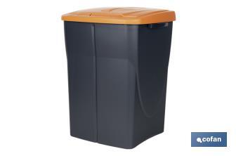 Orange recycling bin | Suitable for recycling organic waste | Available in three different capacities and sizes - Cofan