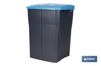 Blue recycling bin | Suitable for recycling paper and cardboard | Available in three different capacities and sizes - Cofan