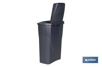 Grey recycling bin | Suitable for recycling organic waste | Available in three different capacities and sizes - Cofan