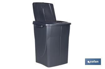 Grey recycling bin | Suitable for recycling organic waste | Available in three different capacities and sizes - Cofan