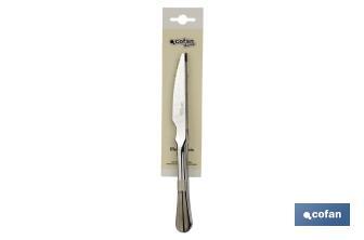 Coltello per carne | Modello Bolonia | Realizzato in acciaio inox 18/10 | Blister da 2 o 12 unità - Cofan