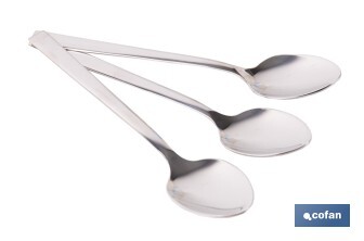 Colher de chá | Modelo Bari I Fabricado em Aço inox 18/10 I Blíster de 3 unidades ou Pack - Cofan