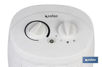 Electric Fan Heater, Estonia Model | Two Heat Settings: 1,000-2,000W | Adjustable Thermostat - Cofan