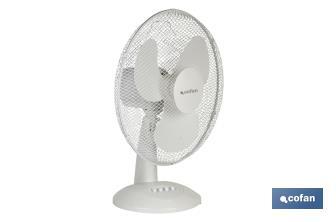 3 Speed White Desk Fan, Solano Model - Cofan