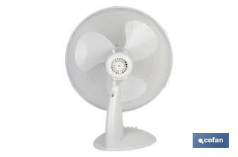 3 Speed White Desk Fan, Solano Model - Cofan