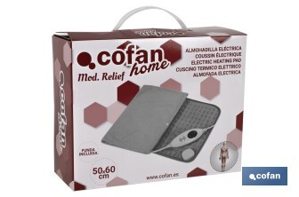 Almohadilla Eléctrica Térmica Gris | Dos medidas a elegir | Con 6 Niveles de Calor - Cofan