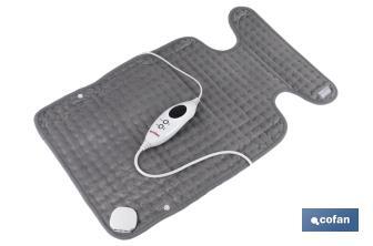 Grey electric heating pad | Size: 65 x 38cm | 6 heat settings - Cofan