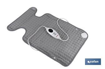 Grey electric heating pad | Size: 65 x 38cm | 6 heat settings - Cofan