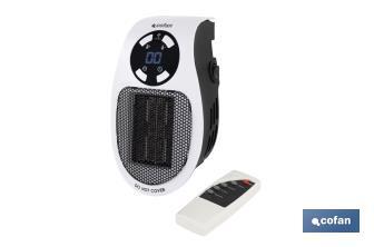 Ceramic plug heater | Remote control and thermostat included | Digital display | Energy-efficient wall plug heater - Cofan