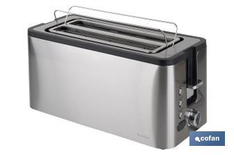 Toaster with 2 long slots | Fingerprint-Resistant Toaster | Digital Display and Timer - Cofan