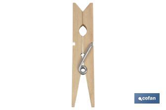 Pinzas de Madera | Pack de 24 Unidades | Primera Calidad | Medida 7 cm de Longitud | Pinzas Multiusos - Cofan