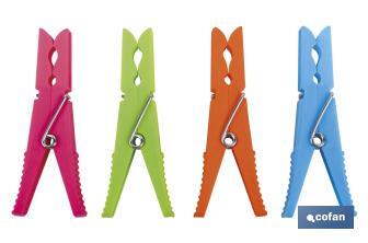 Pinzas de PVC | Pack de 12 Unidades | Primera Calidad | Medida 9 cm de Longitud | Pinzas Multiusos - Cofan