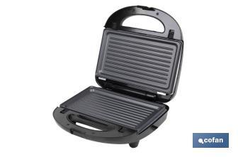 Piastra per panini multiuso | Piastre intercambiabili per grill, waffle e toast | Rivestimento antiaderente | Potenza: 750 W  - Cofan