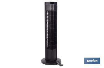 Quiet tower fan with remote control | Black | Includes a remote control and a timer (8 hours) - Cofan