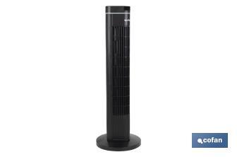 Quiet tower fan with remote control | Black | Includes a remote control and a timer (8 hours) - Cofan