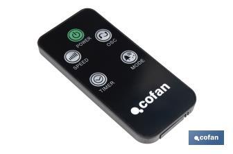 Quiet tower fan with remote control | Black | Includes a remote control and a timer (8 hours) - Cofan