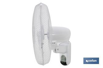 Ventilador de pared con temporizador y mando a distancia | Potencia de 50 W - Cofan