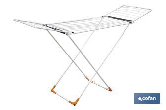 Winged Clothes Airer | With Folding Wings & Wheels | Steel & Polypropylene - Cofan