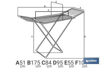 Tendedero de Suelo | Con Alas Plegables y Ruedas | Fabricado en Acero y Polipropileno - Cofan