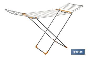 Winged Clothes Airer | With Folding Wings & Wheels | Aluminium & Polypropylene - Cofan