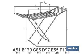 Étendoir de Sol | Avec Ailes Pliantes et Roues | Fabriqué en Aluminium et Polypropylène - Cofan