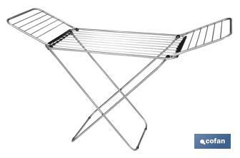 Winged Clothes Airer | With Folding Wings | Stainless Steel & Polypropylene - Cofan